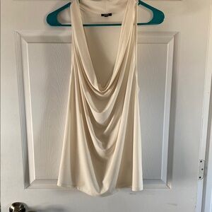 Cream Draped Racerback Sleeveless Top